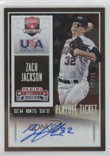 2015 Panini Contenders USA Baseball Playoff Ticket 6/15 Zach Jackson Auto a8r