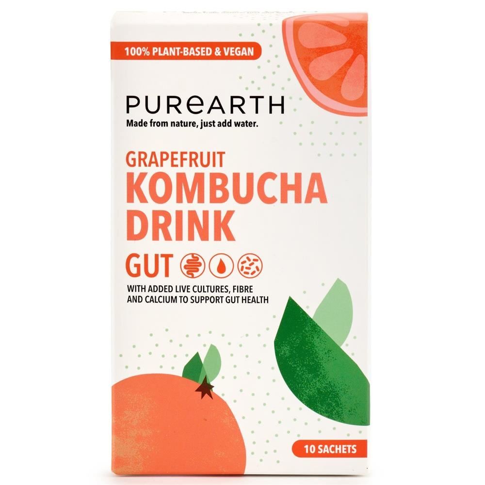 Purearth Gut Kombucha Drink Powder 10x5g sachets - 4 Pack - Image 2