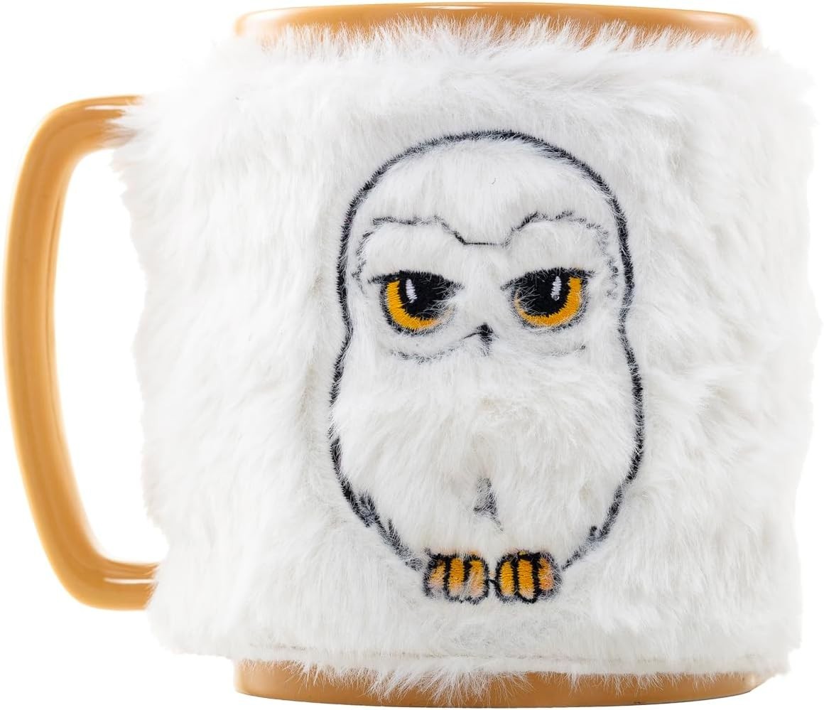 Harry Potter Hedwig Fuzzy Mug, 450ml Mug with Fluffy Cover Licensed