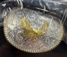 Gold Eagle Belt Buckle w/ Matching Bolo Tie: Nocona Belt Co / VTG / PreOwned