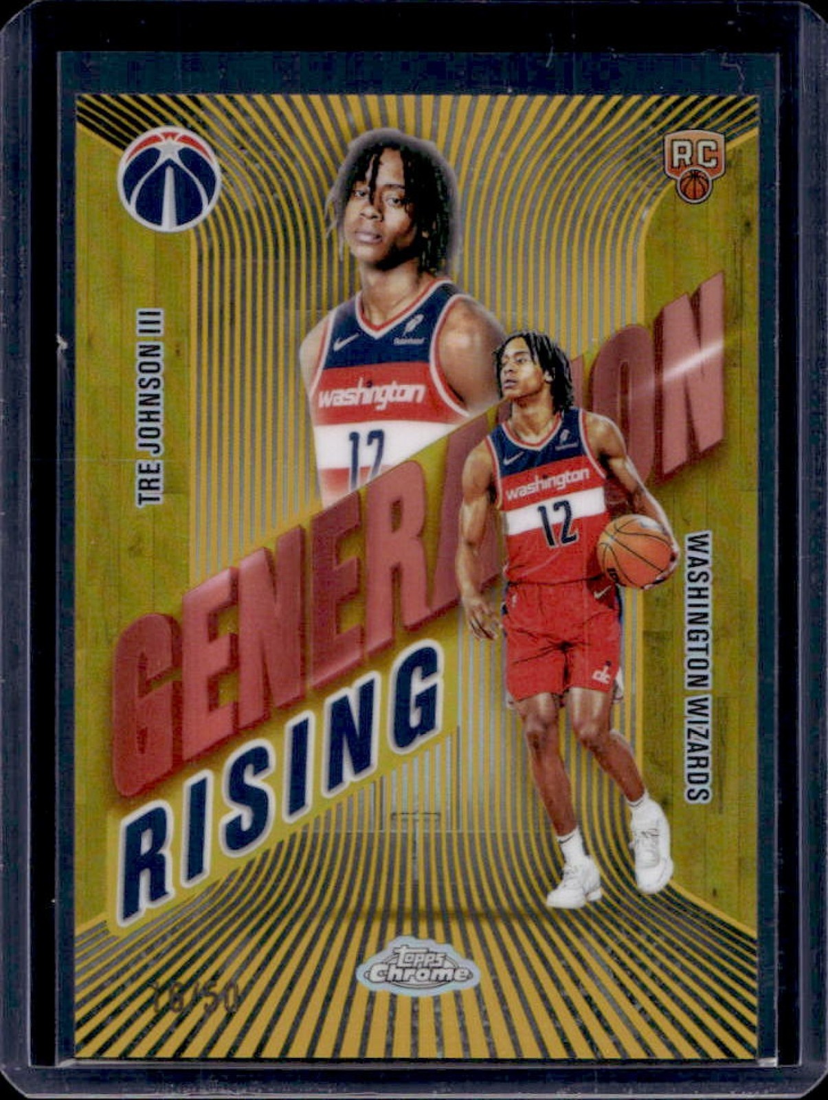 2025-26 Topps Chrome Tre Johnson III Generation Rising RC Gold Refractor #/50