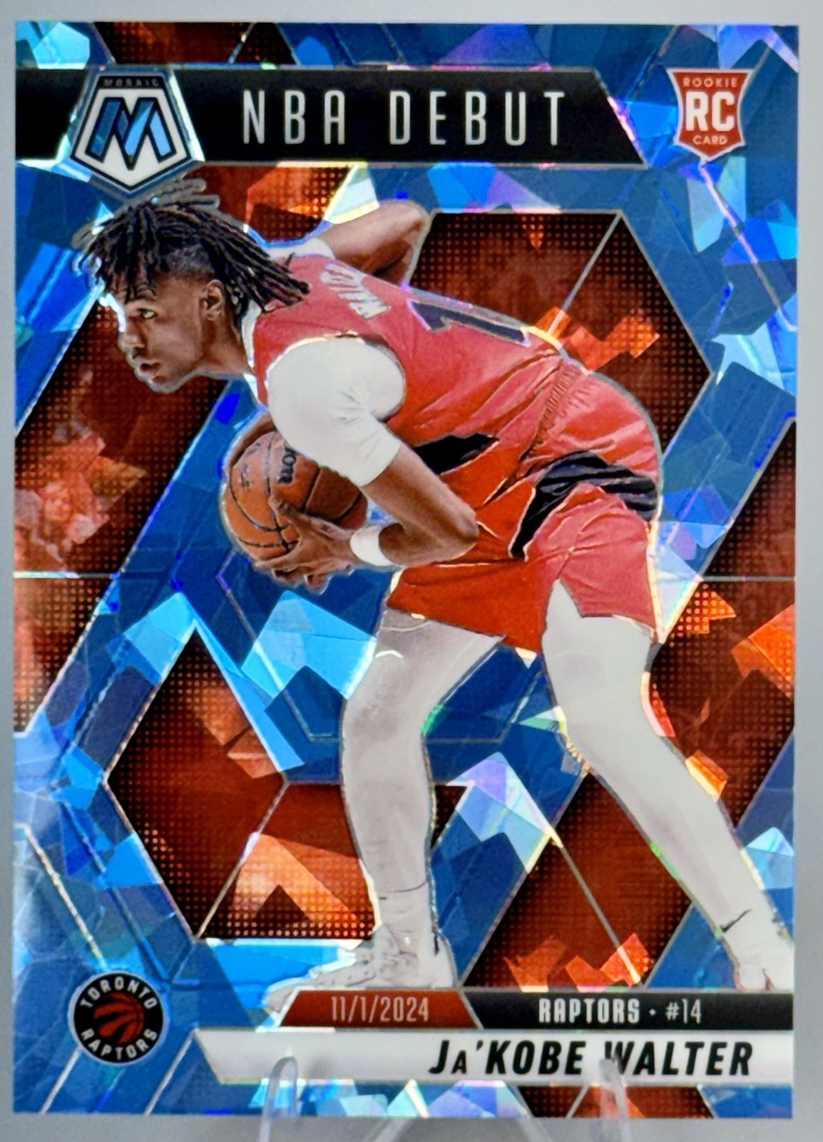 2024-25 Panini Mosaic Ja’Kobe Walter NBA Debut Mosaic Ice /125 Raptors RC SP