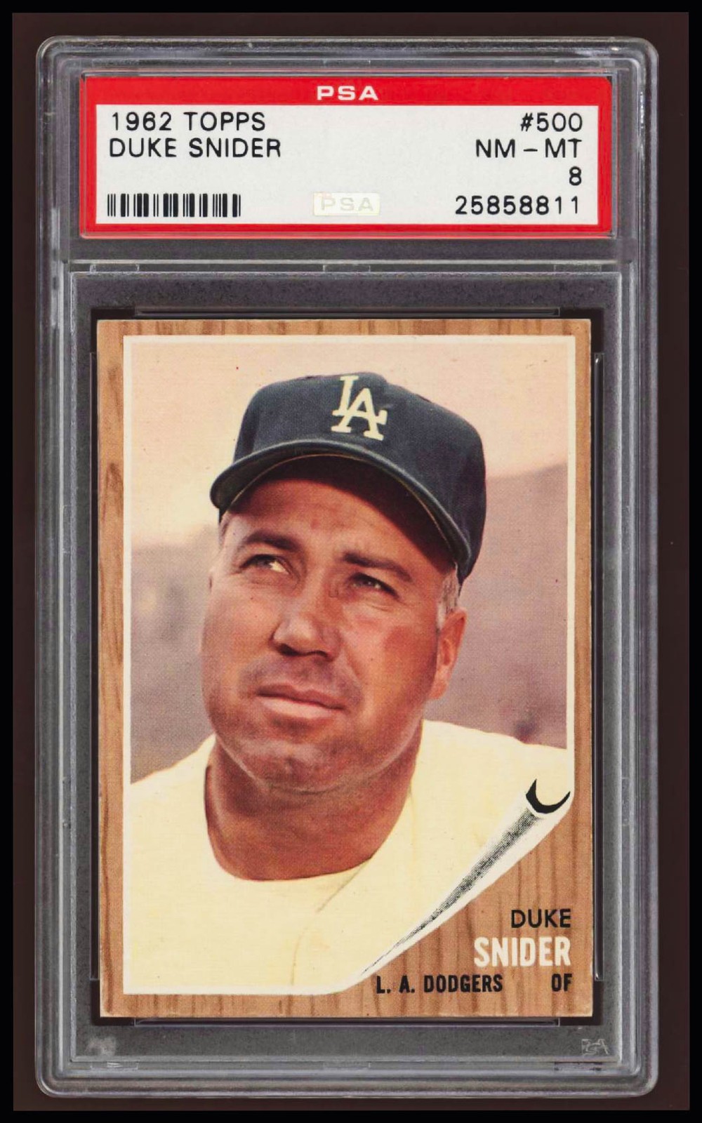 1962 Topps Duke Snider PSA 8 Low Pop - Only 13 Higher! Semi-High Number #500
