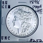 1898 BU GEM MORGAN SILVER DOLLAR UNC MS+++ U.S. MINT RARE COIN 8252