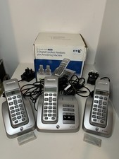 BT Studio 3500 3 Digital Cordless Handsets Plus Answering Machine Silver Colour