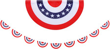 12 Ft Red White and Blue Patriotic Banner 4Th of July Fan Flag Garland 250Th Ann