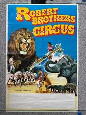 Vintage 1977 Robert Brothers Circus poster (tiger, lion, horses, elephant)