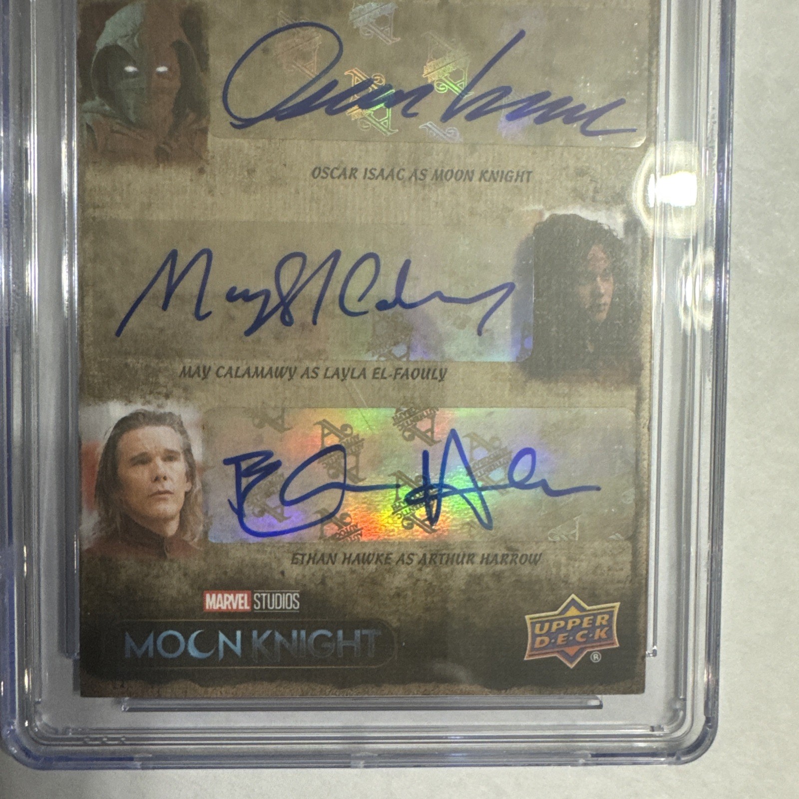 2023 CGC 9 10 Moon Knight 4/15 May Calamawy Oscar Isaac Ethan Hawke Auto MCU view 3