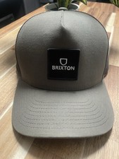 Brixton Men's Trucker Hat Alpha Block Netplus MP Embroidered Patch Cap in Olive