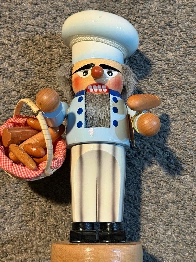 Vintage Steinbach The Chubby Bread Baker Nutcracker 12" - Free Shipping !