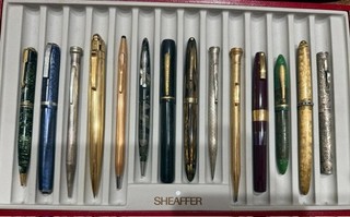 LOTTO PENNE STILOGRAFICHE VINTAGE MATITE A SFERA 14K PARKER ORO RIEMPITE SHEAFFER (22)