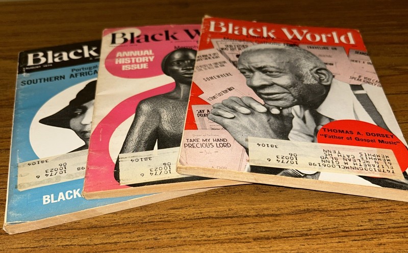 THREE (3) 1974 BLACK WORLD MAGAZINES