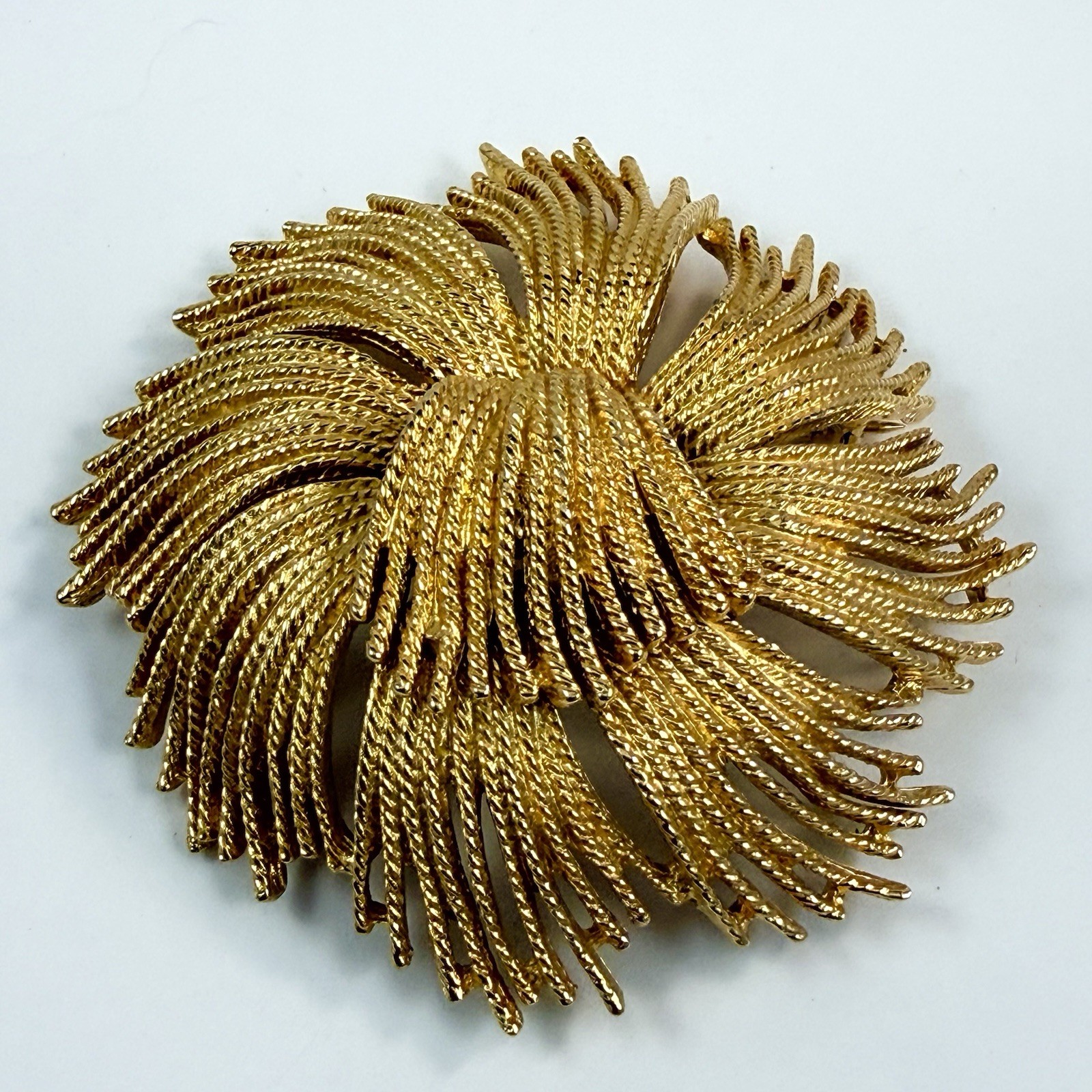 Vintage 1960s MONET Cordelia Gold Tone Firework Brooch Pin Book Piece