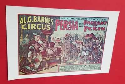 VTG ORIGINAL 1972 AL G BARNES CIRCUS POSTER PRINT PERSIA PAGEANT OF PEKIN HOOKA