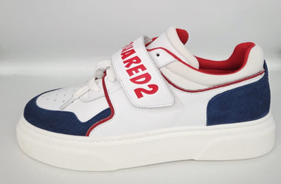 Dsquared2 Women's Smooth Calfskin White & Red Sneakers Shoes