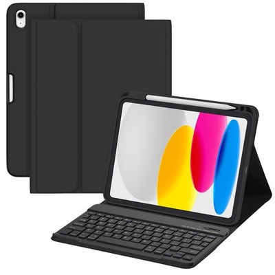 MMK für iPad 11./10. Gen Hülle mit Tastatur 11/10,9 Zoll 2025 A16/2022, schwarz 