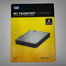 WD My Passport for Mac 2TB USB 3.0 Portable External Hard Drive w/ Box