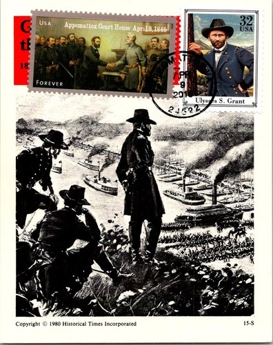 Dr Jim Stamps Maximum Card Civil War Surrender at Appomattox First Day Combo