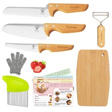Kids Safe Knife set for Real Cooking, 11-Piece Kids Cutting Board  Kitchen K...