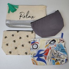 Estee Lauder Lot of 4 Makeup Cosmetic Bags bareMinerals Bee Relax Canvas Pouches