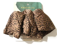 Kristin Ess Oversized Satin Scrunchie Animal Print