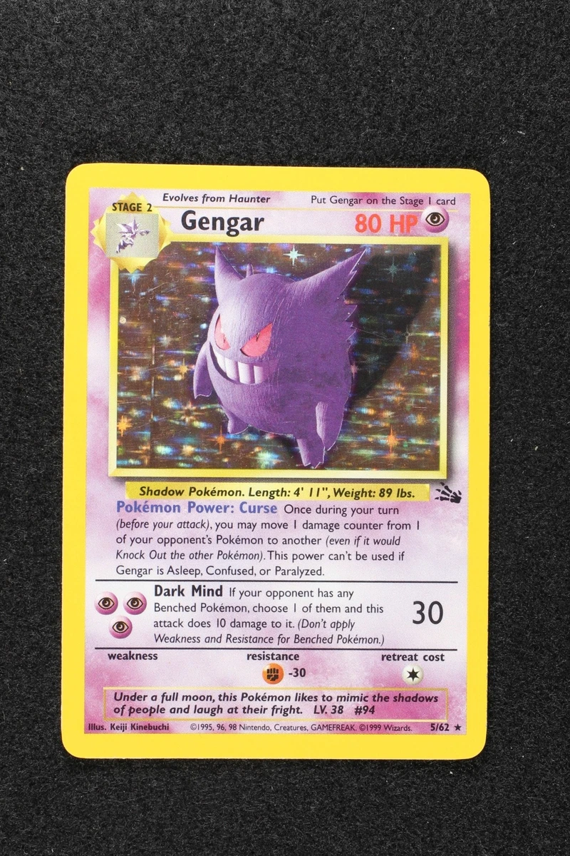 Gengar Pokémon TCG Holo Rare Fossil Collectible Individual Card