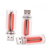 3PCS USB Car Interior Lights, Plug-in Glass Bottle Ambient Lamps for Cars, Red