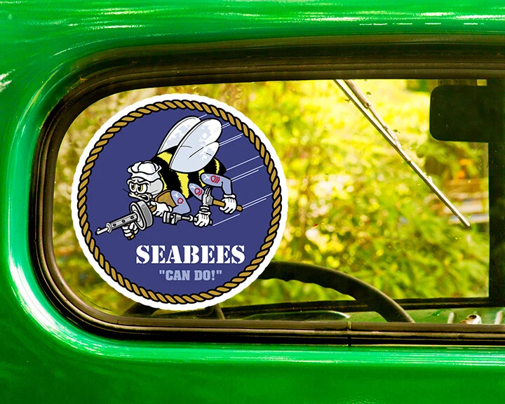THE DECAL AND STICKER MAFIA 2 U.S. NAVY SEABEES Can Do DECALs Sticker Bogo For Car Bumper Window