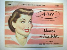 Handmade real human hair net Grey Cap AMC Vintage 1960's G14