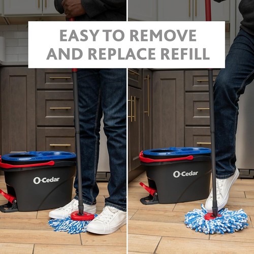 Efficient Spin Mop System with Dual-Chamber Bucket & Machine Washable Heads - Picture 15 of 21