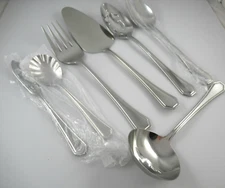 7 Pc Serving Set CASINO Wallace Glossy 18/10 Stainless Steel Flatware China