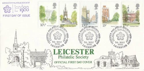 London Landmarks GB Leicester Philatelic FDC LFDC1 1980 CLEARANCE (94492)