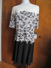 Ralph Lauren women’s  A-Line black white lined NWT dress size 16