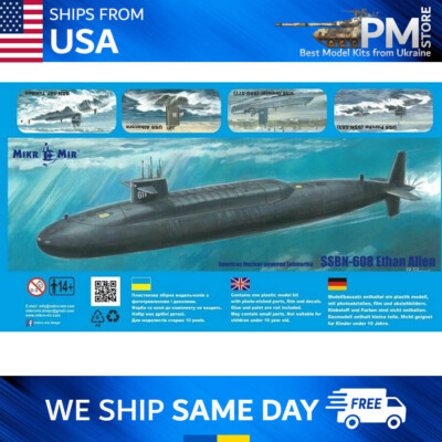 Mikro Mir 350-042 SSBN-608 Ethan Allen. Scale plastic model kit 1/350