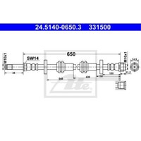 ATE Bremsschlauch Bremsleitung Vorne FüR Audi A6 Avant Allroad 24.5140-0650.3