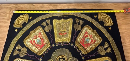 Vintage 90er Hermes Poste Et Cavalerie 100% Seide Schal Halstuch Blau Gold - Bild 12 von 12