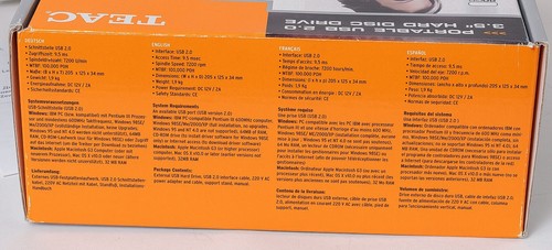 TEAC Portable USB 2.0 Festplatte 1TB 7200 U/min - Afbeelding 2 van 4