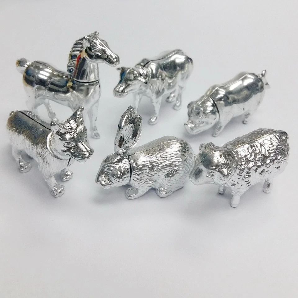 48 piezas Figura Animal Plateada 6 Estilos Niños Regalo Novedad Juego Premio Relleno Piñata Foto 4 de 4