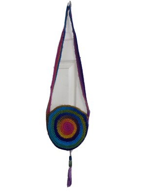 Boho Hobo Fringe Stone Detail CrossBody Bag, Colorful Hippie Round Third  Eye 