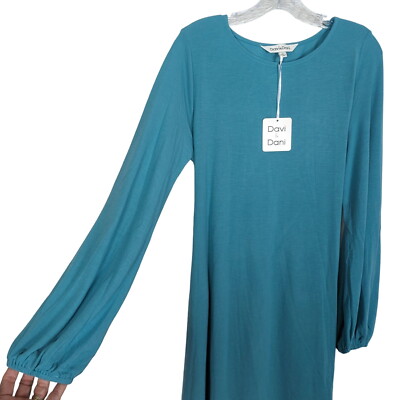 DAVI and DANI long sleeve casual blue dress size S | eBay