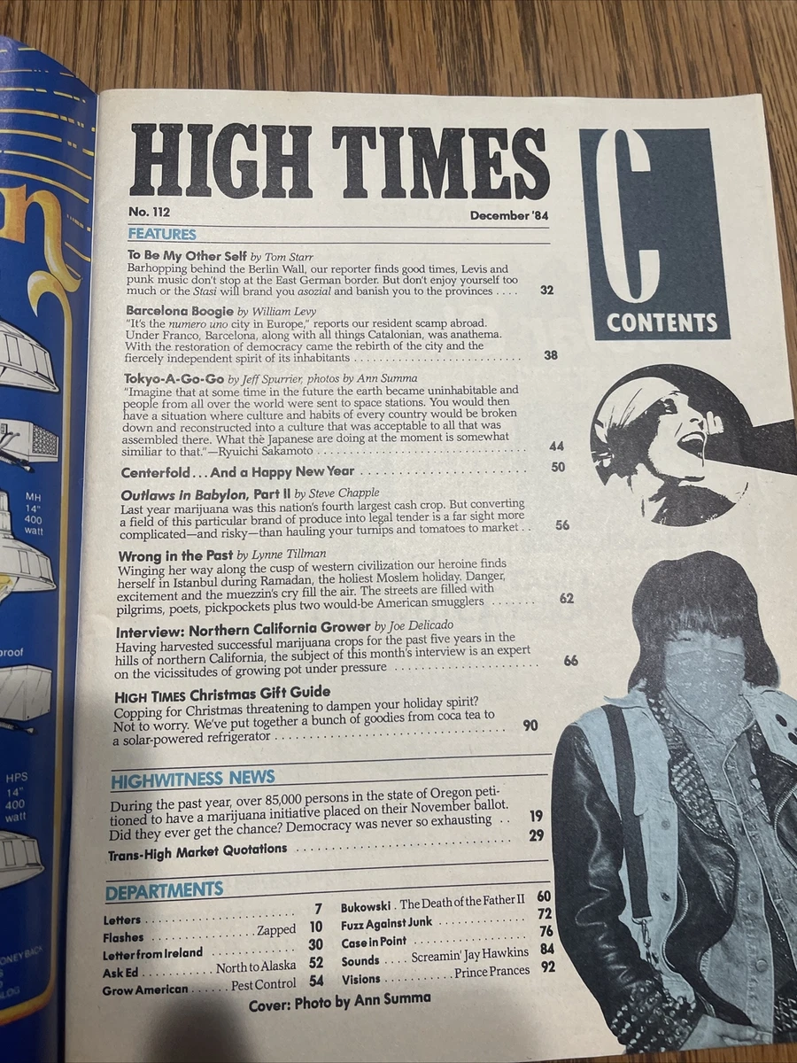 High Times Magazine - pull out calendar, wild style December 1984 | eBay