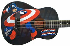 Stan Lee Signed Peavey Marvel Captain America 1/2 Acoustic Guitar & Certificate!