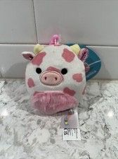 Squishmallow Evangelica 3.5  Valentines Clip-On Cow 2023 Plush NWT Squishmallows
