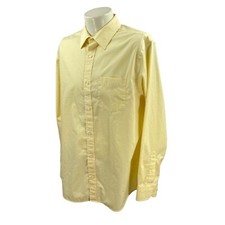 Banana Republic Men's SLIM FIT Non Iron Long Sleeve Yellow White Check Shirt XL
