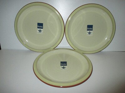 Denby Fire Yellow 3 x Speiseteller Neu Erste Qualität Top Zustand