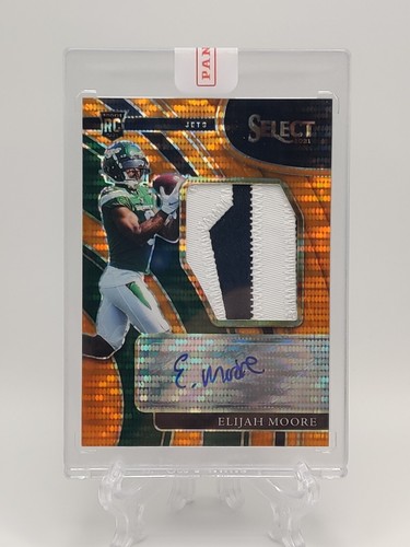Elijah Moore Rookie Patch Auto RPA 2021 Select Orange Pulsar Prizm /25 Browns