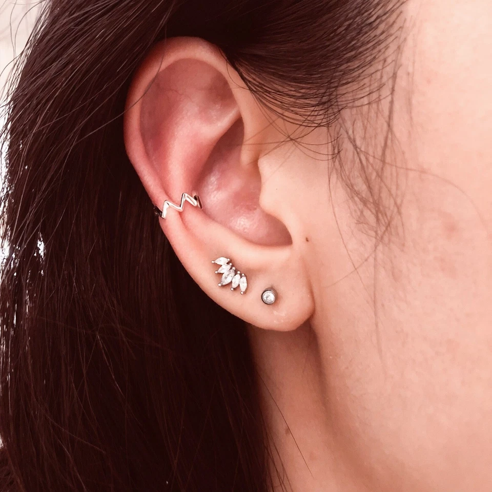 Pendientes de plata de ley 925 circonitas cúbicas flor de loto tornillo bola trasero Foto 4 de 4