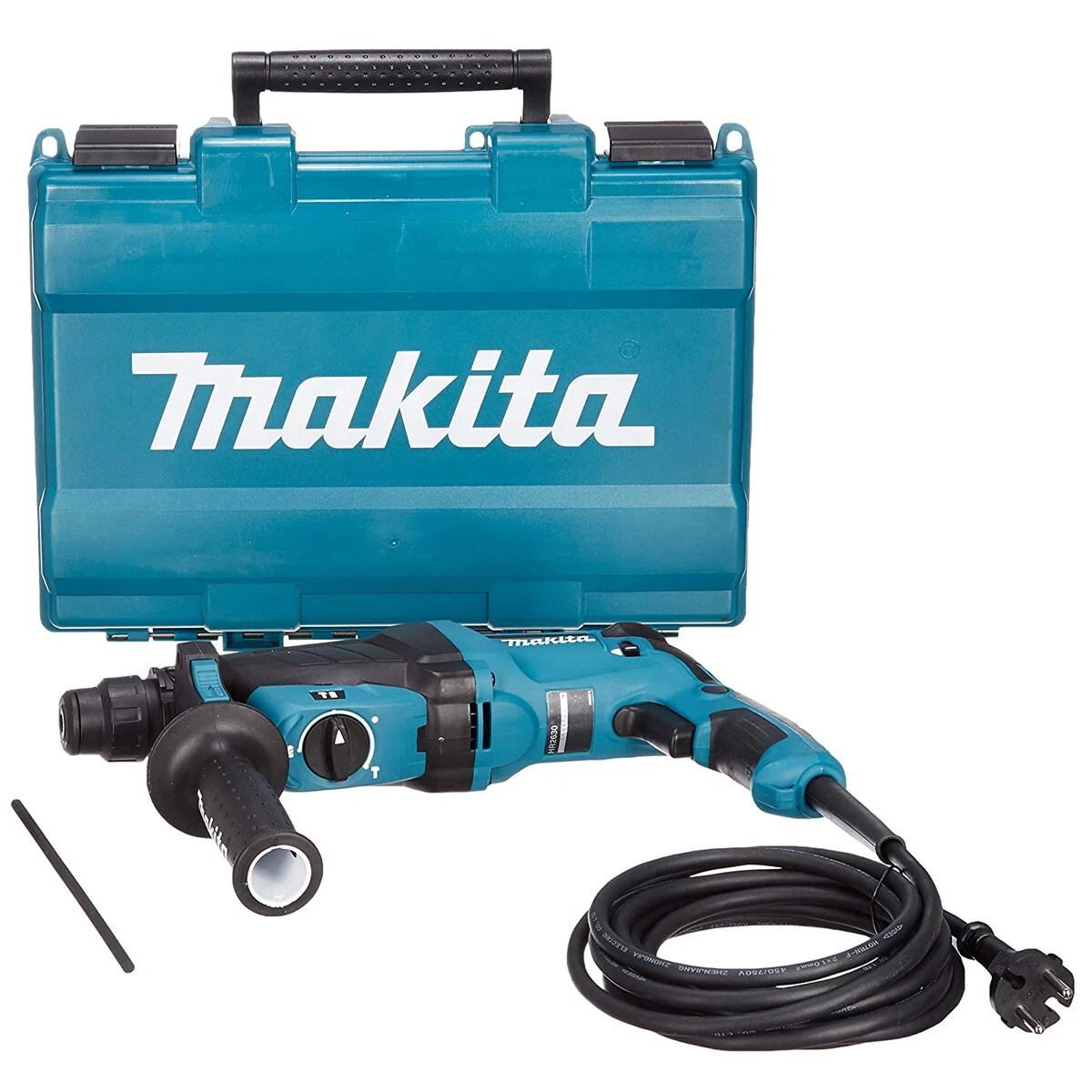 Makita HR2630 SDS Rotary Hammer Drill 110V with 4Pcs Chisel Set