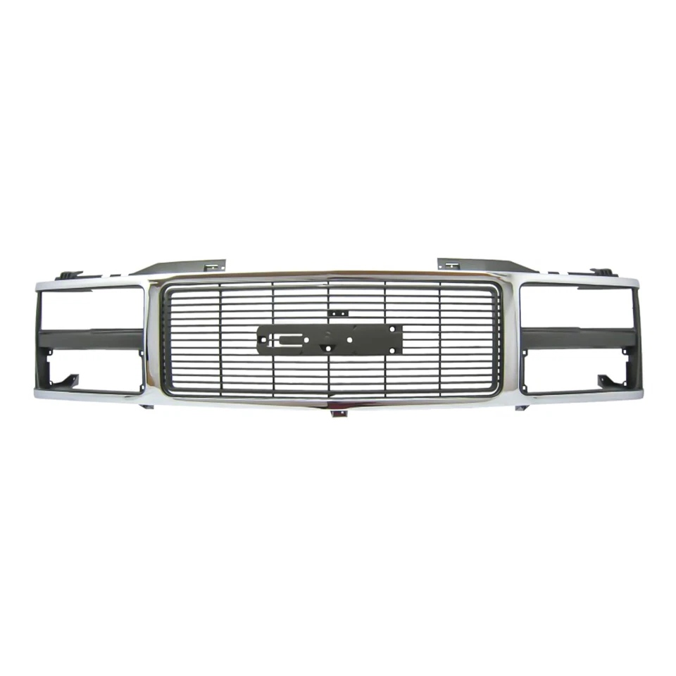 Chrome Black Grille Dual Headlight For 1988-1993 GMC C1500 K1500 Yukon Suburban Foto 2 de 4