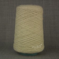 PURE WOOL WEAVING YARN - 400g CONE ECRU CREAM UNDYED NATURAL TWIST WARP WEFT